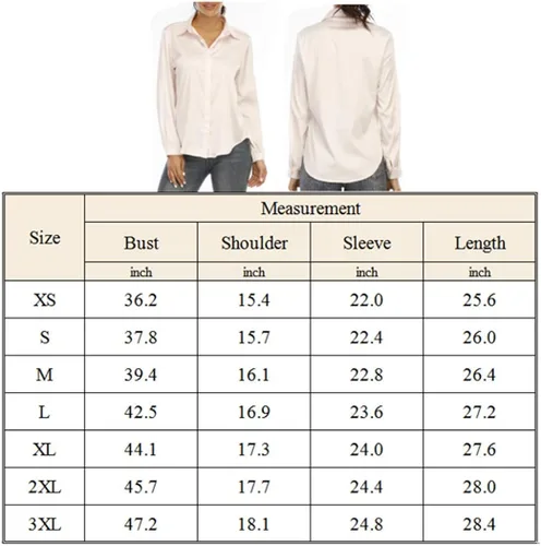 Miniatura 6 de Blusa de seda de manga larga para mujer informal para oficina trabajo