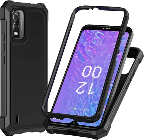 Miniatura 8 de Funda para Nokia C210 con protector de pantalla, parte delantera trasera de cuerpo completo, protección resistente, silicona suave esmerilada, grado