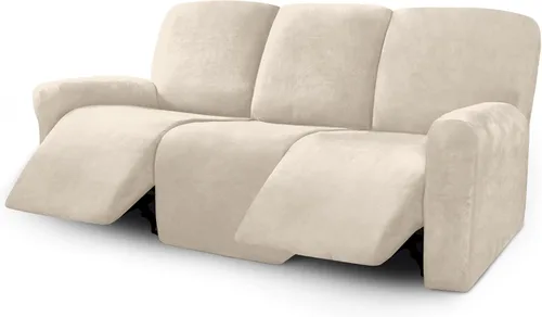 Miniatura 12 de ULTICOR Fundas de terciopelo para sofá reclinable de 8 piezas, fundas elásticas para sofá reclinable de 3 cojines, fundas para muebles, fundas