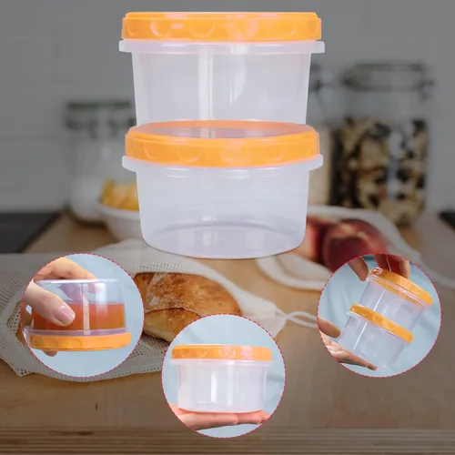 Miniatura 6 de Jucaifu tarros pequeños reutilizables de plástico para almacenamiento en el congelador de 8 onzas con tapa de rosca para comida, bocadillos