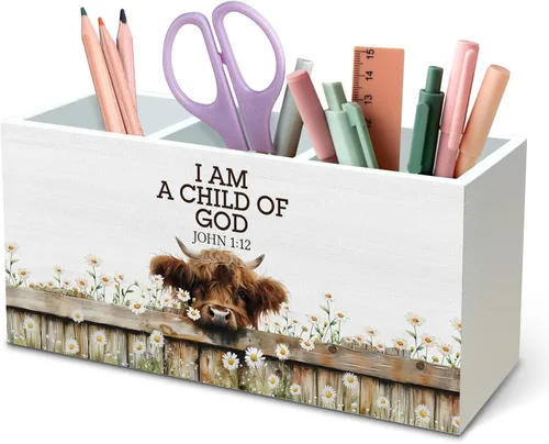 Miniatura 23 de DILSJ Organizador inspirador de 2 compartimentos para lápices, organizador para escritorio, amantes de los pollos regalos para mujeres, Live Like