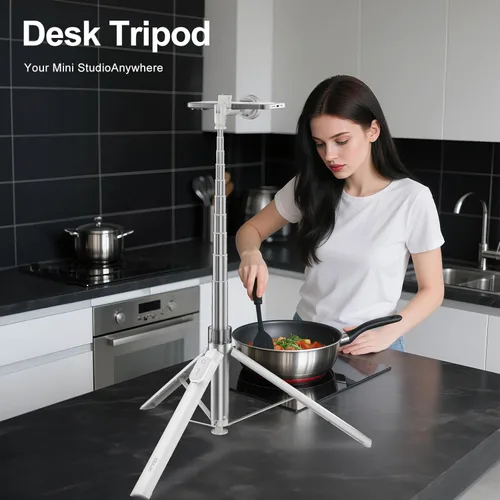 Miniatura 8 de Trípode automático para teléfono de 66" con control remoto, trípode para teléfono celular para grabación de video de iPhone y transmisión en vivo
