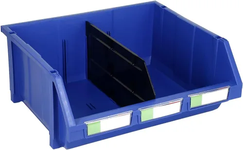 Miniatura 3 de Paquete de 2 contenedores apilables extragrandes de almacenamiento – 16.5 x 14.5 x 6.9 pulgadas, organizador resistente, diseño colgante