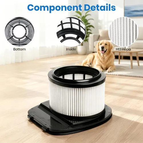 Miniatura 4 de IZ361H Filtro Patr, repuesto para Shark Rocket Pet Pro IZ162H, IZ361H, IZ362H, IZ363HT, IZ440H, IZ441H, IZ462H, aspiradora vertical inalámbrica