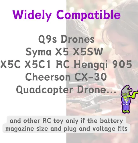 Miniatura 2 de 3.7V 800mAh 25C Molex/XH2.54 Plug 802540 recargable, apto para Q9S Drones Force1 UFO Syma X5 X5SW X5C X5C1 Hengqi 905 Cheerson CX-30 BEZGAR