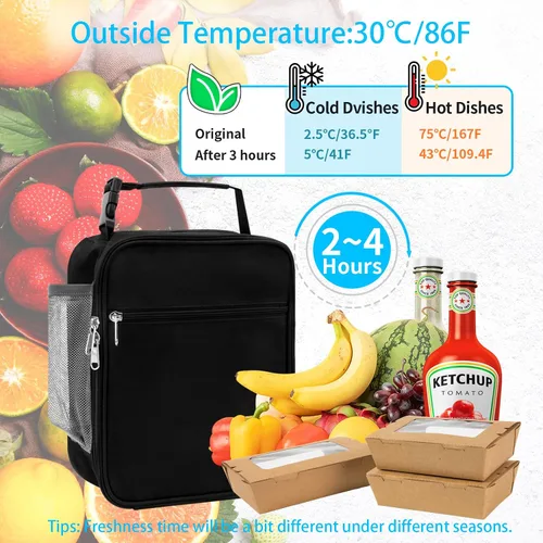 Miniatura 4 de Lonchera reutilizable para hombres y niños, pequeña bolsa de almuerzo para adolescentes, hombres, adultos, estudiantes, reutilizable, portátil