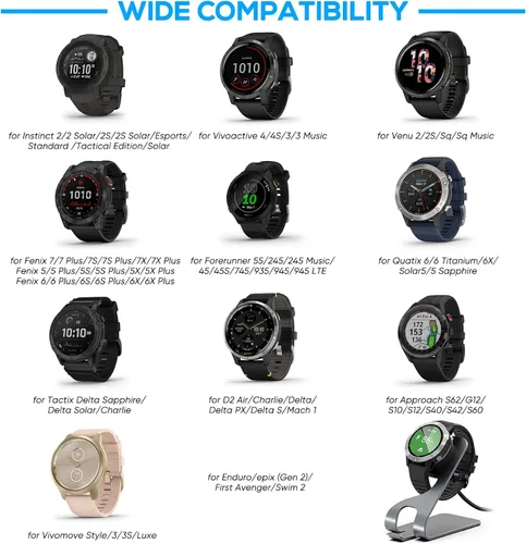 Miniatura 3 de Garmin - Estación de carga magnética con cable USB de 5 pies para Instinct, Vivoactive 3/4, Fenix 5/6, Venu, Forerunner 745/945/935/245, Approach S60