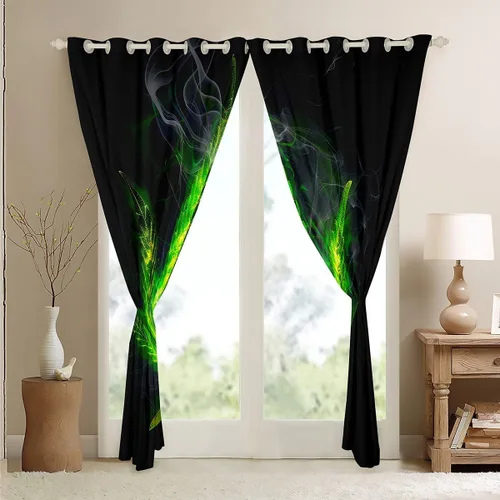 Miniatura 4 de Cortinas opacas con purpurina degradado para niños, niñas, niños, mujeres, dormitorio, teñido anudado, arco iris, degradado, 38 pulgadas de ancho x
