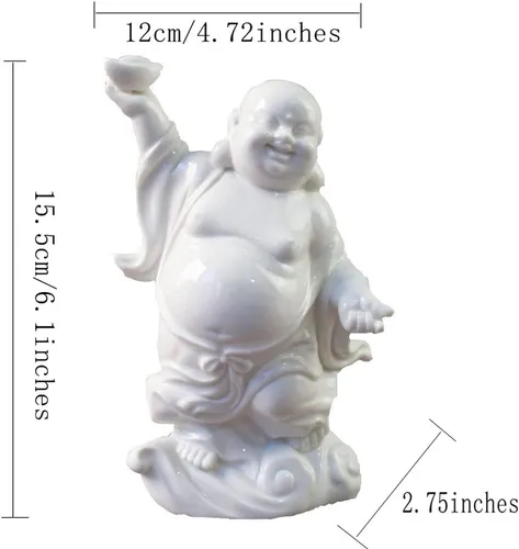 Miniatura 7 de Estatua de Buda Maitreya que ríe Zen Esculturas Ornamento Feliz Budismo de la Suerte Estatua de Sala de estar Oficina Estatua de Estatua de Estatua