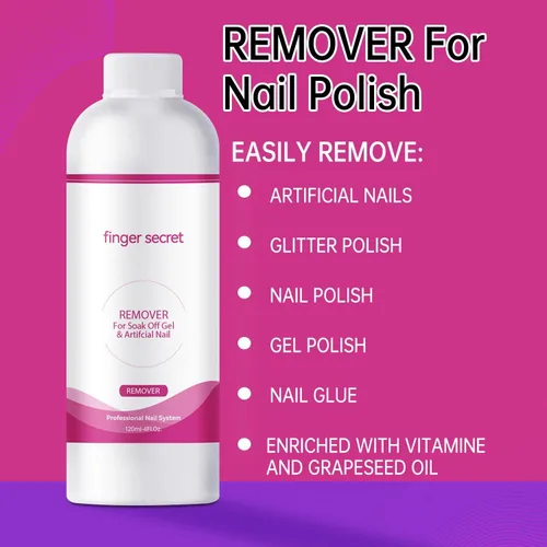 Miniatura 2 de Kit removedor de esmalte de uñas de gel de acetona de 4 onzas líquidas de capacidad, removedor de pegamento profesional de uñas rápida y fácilmente