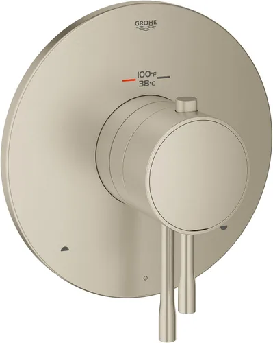 Grohe 19988EN1 Essence - Nuevo ajuste termostático de doble función con 2 manijas con módulo de control, níquel cepillado