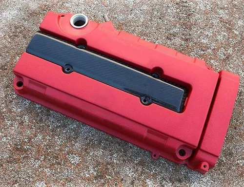 Miniatura 9 de x xotic tech Cubierta de inserción de bujía de válvula de motor Serie B, estilo de fibra de carbono, compatible con Honda Civic B16 B18 VTEC