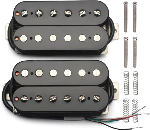 SAPHUE Alnico 2 Pastilla de Guitarra Eléctrica N-50 7-8K/B-52 8-9K Humbucker Alnico II Pickup Repuestos de guitarra de doble bobina (negro)