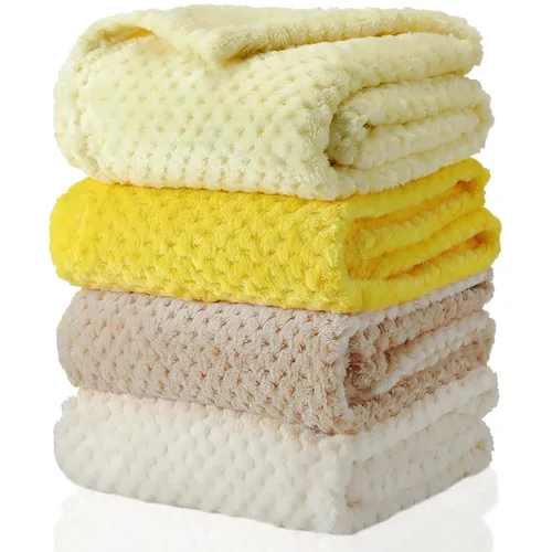 Miniatura 20 de Frienda Manta mullida para bebé, 4 piezas, manta mullida para niños y niñas, suave y cálida para bebés, recién nacidos, suministros de cama