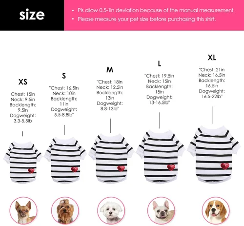 Miniatura 3 de Camiseta a rayas para perros y gatos, chaleco de algodón para primavera, verano, para mascotas, adecuada para mascotas pequeñas y medianas y Amarillo