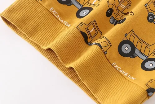 Miniatura 5 de Sudaderas divertidas con cuello redondo y estampado espacial de excavadora para niños, para otoño e invierno, de algodón