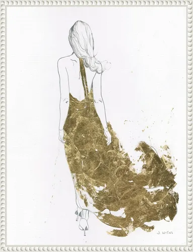 Miniatura 20 de Amanti Art Lienzo enmarcado para pared, 24 x 18 pulgadas, vestido dorado II por James Wiens, lienzo enmarcado para pared, obras de arte populares