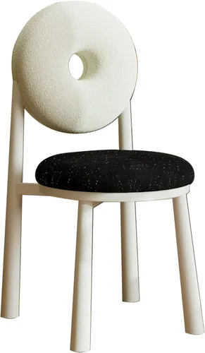 Miniatura 42 de Donut Dining Chairs,Makeup Chair,Kitchen Room Chairs Nordic Back, Dining Room with Metal Legs,Living Room Chair for Home Bedroom Cream Wind Brownish