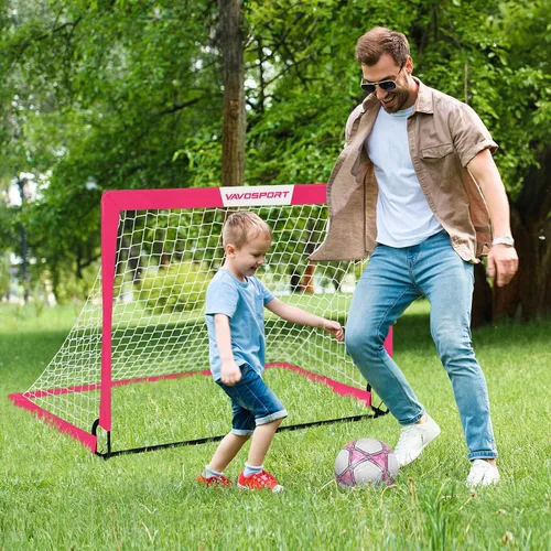 Miniatura 6 de Juego de porterías de fútbol para niños para patio trasero – 2 de 4 x 3 pies, equipo portátil de entrenamiento de portería de fútbol, red de fútbol