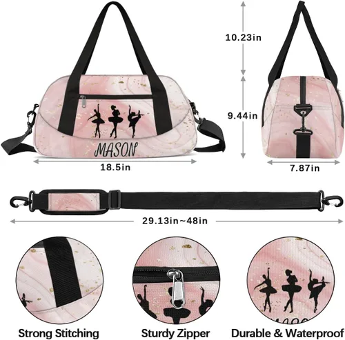 Miniatura 3 de Bolsas de baile personalizadas para niñas, bolsa de lona para gimnasio, impermeable, ajustable, bolsa de viaje, Sytle 2