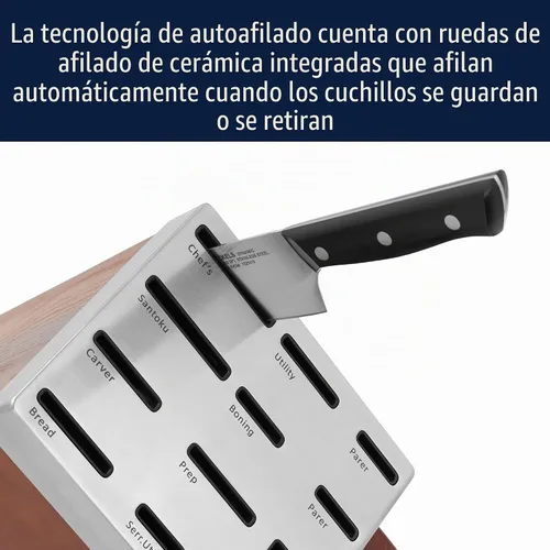 Miniatura 4 de HENCKELS Dynamic Razor-Sharp - Juego de cuchillos de 20 piezas, cuchillo de chef, cuchillo de pan, cuchillo de carne, diseño alemán informado por