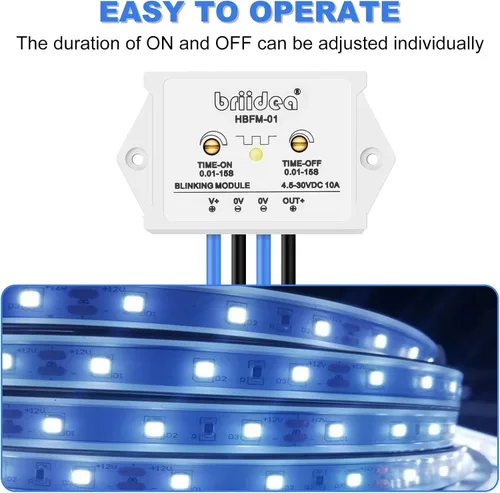 Miniatura 3 de Briidea Módulo de Parpadeo Intermitente de 10 Amperios DC 4.5-30V Adecuado para Varias Lámparas de Advertencia, Impermeable