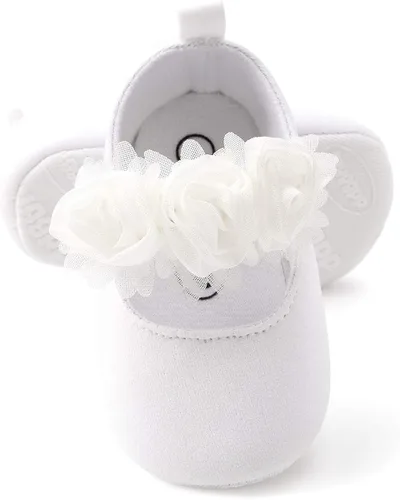Miniatura 3 de ENERCAKE Zapatos de bebé para niña, suela suave, floral, recién nacido, Mary Jane, zapatos planos para bautizo, zapatos