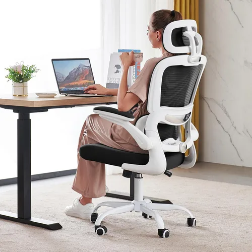 TRALT Silla de oficina ergonómica, silla de escritorio de malla para el hogar de 330 libras, sillas de escritorio de oficina con ruedas, cómodas