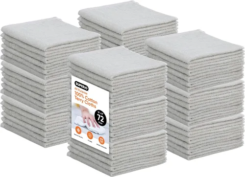 Miniatura 18 de Superio Toallas de rizo de algodón, toallas grises 100% algodón, trapos de limpieza para cuerpo y cara, toallas de spa, multiusos