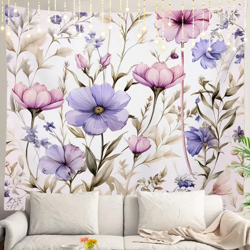 Miniatura 107 de Shrahala Tapiz de pared azul brillante, acuarela azul degradado para colgar en la pared, tapiz grande decorativo de fibra de poliéster, dobladillo