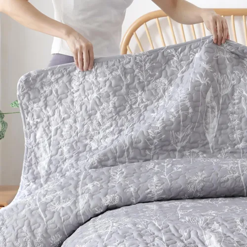 Miniatura 7 de JANZAA Juego de colcha tamaño Queen de 3 piezas con patrón floral, de microfibra ligera, ropa de cama reversible, 1 colcha y 2 fundas de almohada