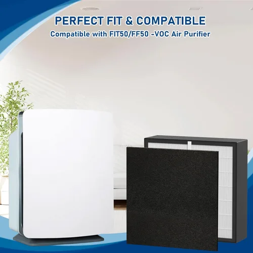 Miniatura 4 de Silver Carbon FIT50 - Filtro HEPA de repuesto, compatible con purificador de aire BreatheSmart FF50, FIT50, FF50-VOC, paquete de 2
