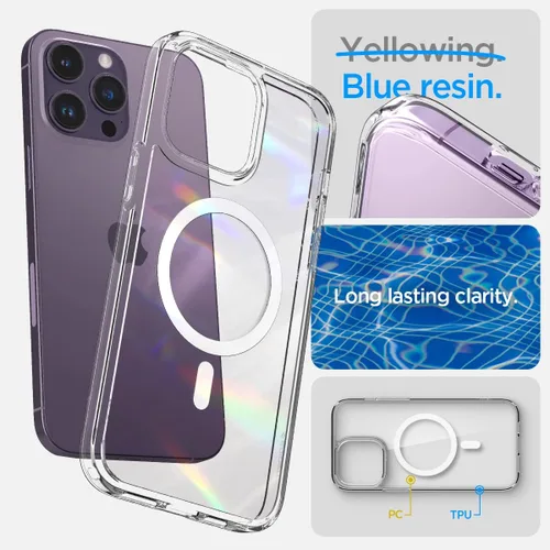 Miniatura 3 de Spigen Funda ultra híbrida MagFit diseñada para iPhone 14 Pro (2022) [antiamarilleo] [protección de grado militar] compatible con MagSafe
