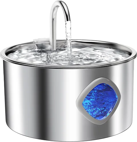 Miniatura 7 de Fuente de agua para gatos de acero inoxidable: fuente para gatos de 108 oz/3.2 L para beber - Fuentes de agua para mascotas para gatos en interiores