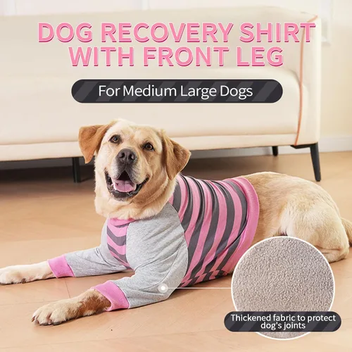 Miniatura 6 de FUAMEY Manga de recuperación para perros con protector de codo, camisa para perros para dejar de lamer las articulaciones, traje de manga larga