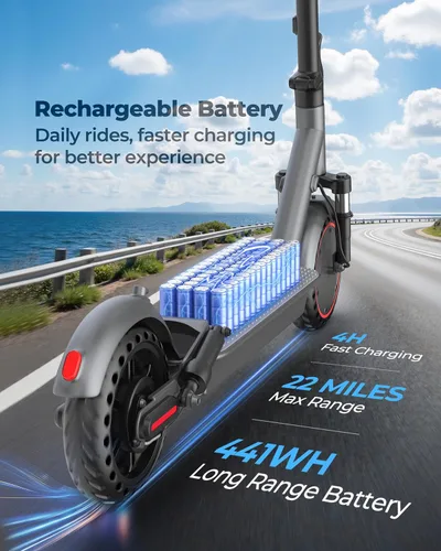 Miniatura 3 de Joyhis Electric Scooter for Adults - 19/22MPH & 15/22Mile Range, 8.5"/10" Solid Tires Folding Commuter E-Scooter with Dual Suspension, App Control &