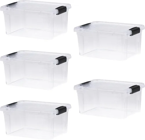 Miniatura 42 de Superio Cajas de almacenamiento transparentes con tapas, contenedores de plástico de 2.5 cuartos de galón para organizar, cajas apilables, sin BPA