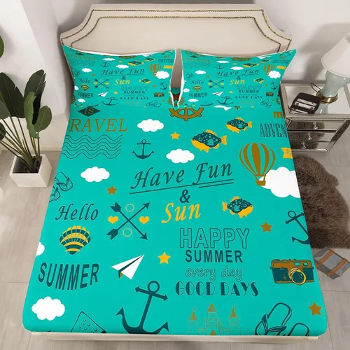 Miniatura 15 de Lake House - Sábana bajera ajustable tamaño individual, sábanas de anclaje náutico para niños, adolescentes, adultos, dormitorio, juego de ropa