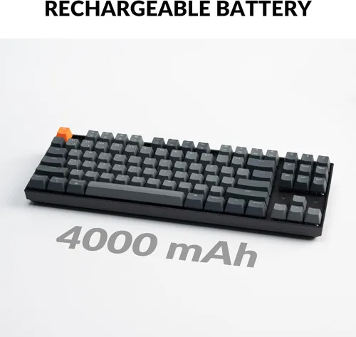Miniatura 3 de Keychron Teclado mecánico inalámbrico K8, diseño sin llave, 87 teclas, multitarea, Bluetooth/con cable RGB retroiluminado con interruptor azul