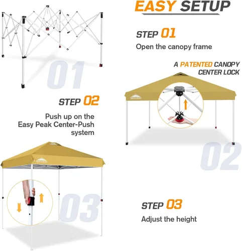 Miniatura 512 de EAGLE PEAK Tienda de campaña desplegable con bolsa de transporte con ruedas, 8 estacas, 4 cuerdas, 4 bolsas de peso, toldo de tienda de campaña