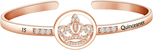 Feelmem 15 cumpleaños regalo para niña corona dulce 15 años Quinceañera collar de membrillo joyería niña dulce 15 cumpleaños joyería 15 cumpleaños