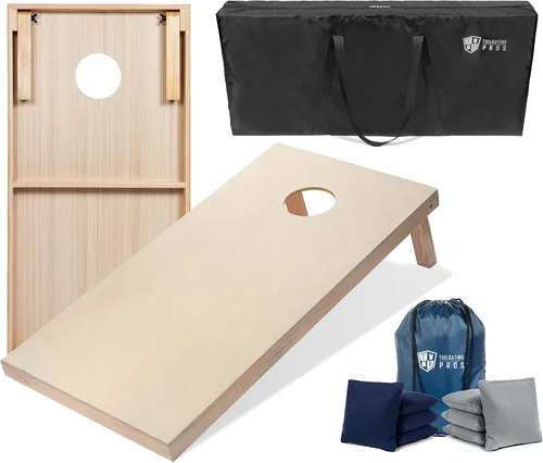 Miniatura 42 de Tailgating Pros Tablas para juego de cornhole - 4 x 2 pies y 3 x 2 pies. Juego de cornhole con estuche de transporte y juego de 8 bolsas de maíz