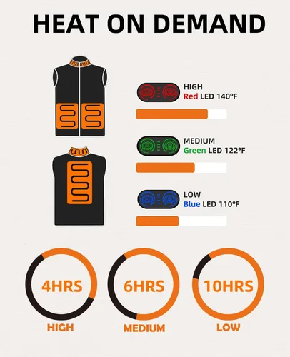 Miniatura 3 de KODOKU Men's Heated Vest with Battery Pack 7.4V, 2023 Upgrade Heating Wire, Lightweight Vest Base Layer for Winter Outdoor