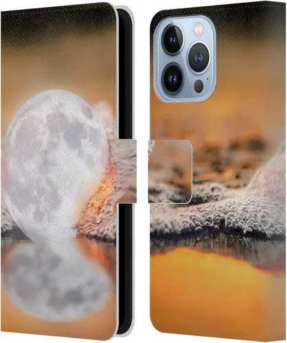 Miniatura 13 de Head Case Designs Officially Licensed Dave Loblaw Boy Painting Moon Clouds Sci-Fi and Surreal Leather Wallet Case Compatible with Apple iPhone 13 Pro