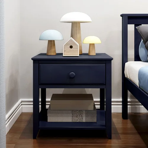 Miniatura 3 de Max & Lily Mesita de noche con cajón y estante, azul