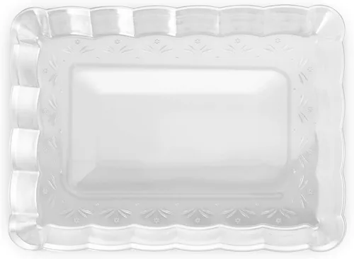 Miniatura 8 de Plasticpro - Bandejas de plástico para servir, rectangulares, 9 x 13 pulgadas, plato desechable para fiesta, incluye 4 bandejas Transparente
