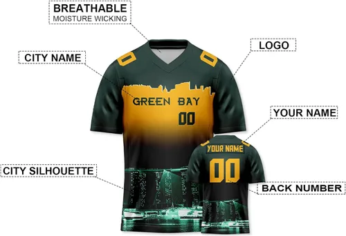 Miniatura 2 de Camiseta de fútbol personalizada personalizada con diseño de ciudad de fútbol, horizonte nocturno, moda para fanáticos del fútbol, regalos