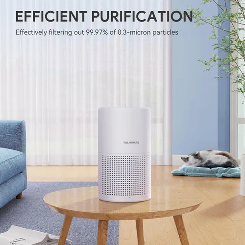 Miniatura 4 de FULMINARE Purificadores de aire para dormitorio H13 True HEPA filtro de aire, limpiador de aire silencioso con luz nocturna, purificador de aire