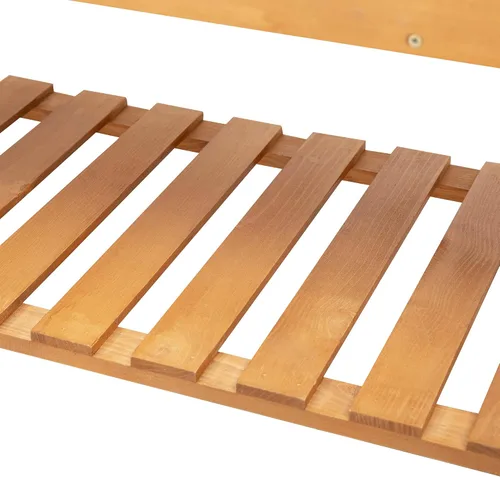Miniatura 9 de Outsunny Cama de jardín elevada de 41 pulgadas con enrejado sobre ruedas, maceta elevada de madera con patas y forro de cama, para flores, hierbas
