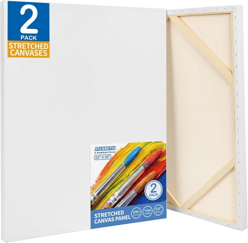 Miniatura 16 de FIXSMITH Lienzo blanco estirado de 12 x 16 pulgadas, paquete a granel de 8, imprimado, 100 % algodón, perfil de 5/8 pulgadas, paquete de gran valor
